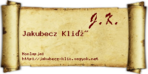 Jakubecz Klió névjegykártya